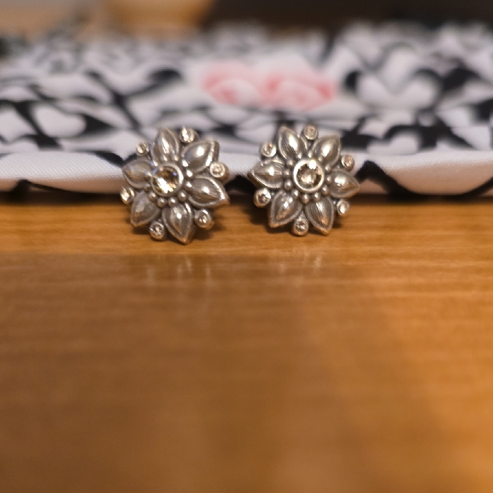 Brighton Silver Filigree Floral Earrings